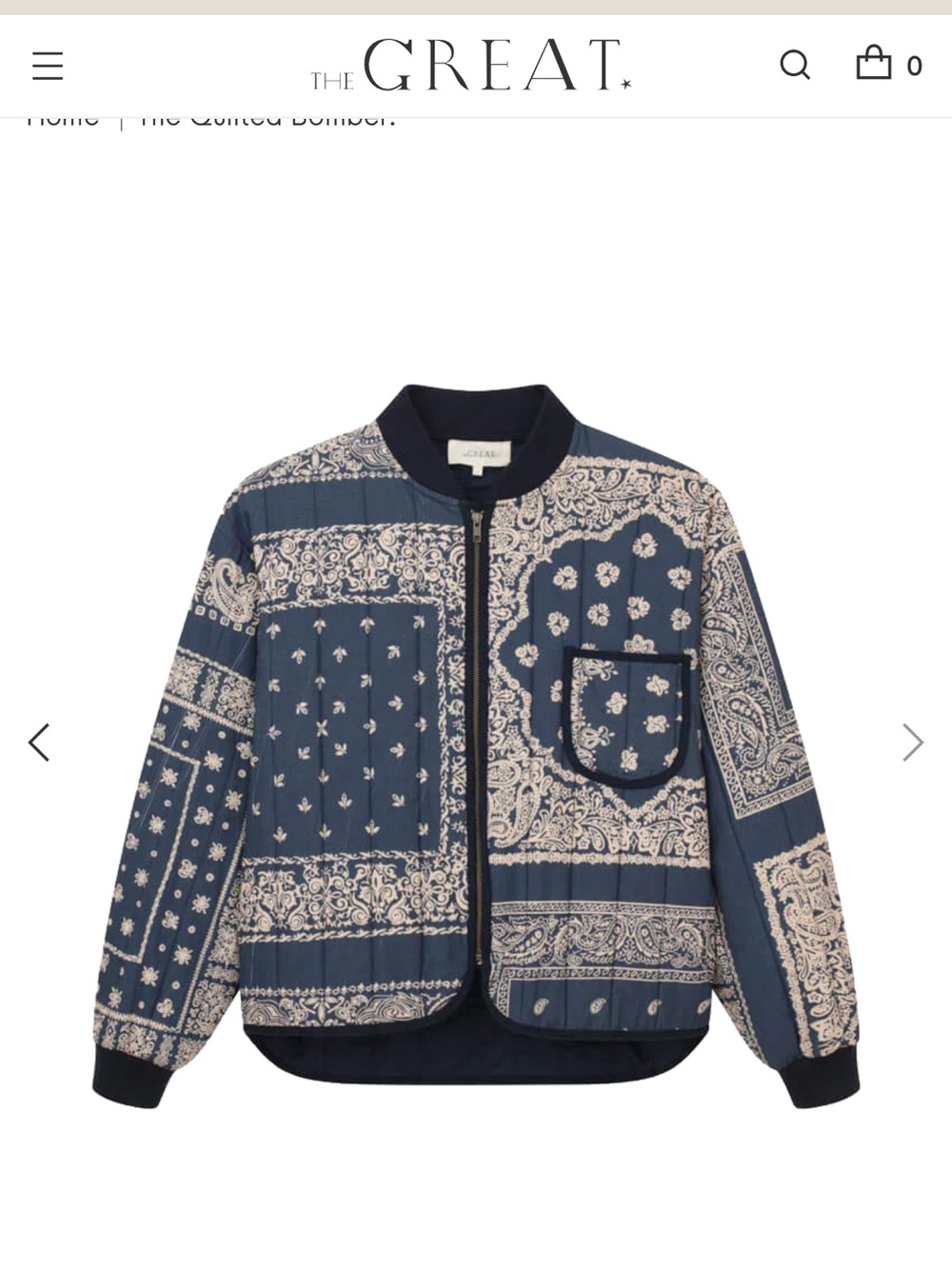 BRAND NEW THE GREAT QUILTED BOMBER